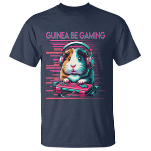Funny Guinea Pig Video Game Player Gift T Shirt Guinea Be Gaming TS12 Navy Print Your Wear