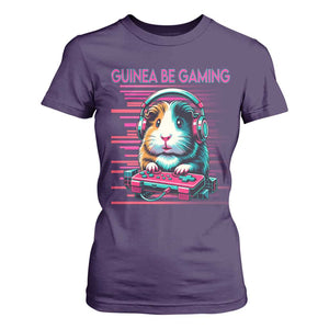 Funny Guinea Pig Video Game Player Gift T Shirt For Women Guinea Be Gaming TS12 Purple Print Your Wear
