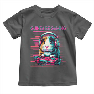 Funny Guinea Pig Video Game Player Gift Toddler T Shirt Guinea Be Gaming TS12 Dark Heather Print Your Wear