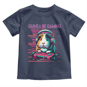 Funny Guinea Pig Video Game Player Gift Toddler T Shirt Guinea Be Gaming TS12 Navy Print Your Wear