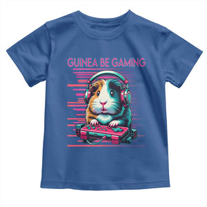 Funny Guinea Pig Video Game Player Gift Toddler T Shirt Guinea Be Gaming TS12 Royal Blue Print Your Wear