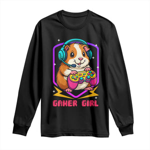 Guinea Pig Video Game Rodent Lover Long Sleeve Shirt Funny Gamers Girl Gift TS12 Black Print Your Wear