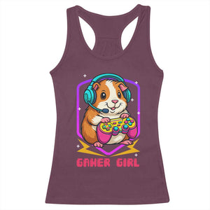 Guinea Pig Video Game Rodent Lover Racerback Tank Top Funny Gamers Girl Gift TS12 Maroon Print Your Wear