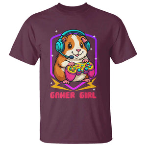 Guinea Pig Video Game Rodent Lover T Shirt Funny Gamers Girl Gift TS12 Maroon Print Your Wear