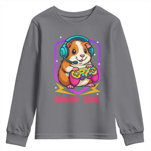 Guinea Pig Video Game Rodent Lover Youth Sweatshirt Funny Gamers Girl Gift TS12 Charcoal Print Your Wear