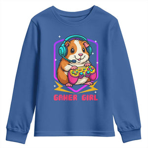 Guinea Pig Video Game Rodent Lover Youth Sweatshirt Funny Gamers Girl Gift TS12 Royal Blue Print Your Wear
