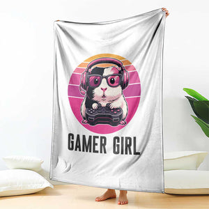 Funny Guinea Pig Video Game Rodent Lover Throw Blanket Gamers Girl Sunset Retro Gift TS12 Print Your Wear