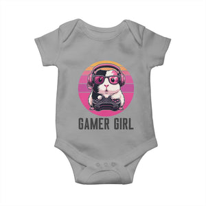 Funny Guinea Pig Video Game Rodent Lover Baby Onesie Gamers Girl Sunset Retro Gift TS12 Sport Gray Print Your Wear