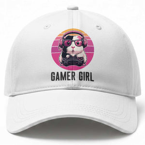 Funny Guinea Pig Video Game Rodent Lover Baseball Cap Gamers Girl Sunset Retro Gift TS12 Print Your Wear