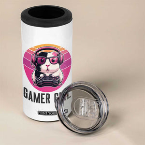 Funny Guinea Pig Video Game Rodent Lover 4 in 1 Can Cooler Tumbler Gamers Girl Sunset Retro Gift TS12 Print Your Wear