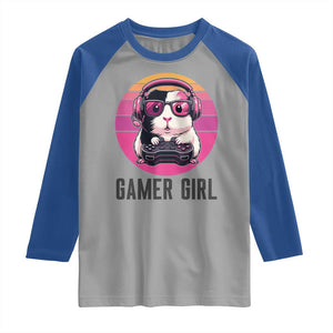 Funny Guinea Pig Video Game Rodent Lover Raglan Shirt Gamers Girl Sunset Retro Gift TS12 Sport Gray Royal Print Your Wear