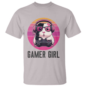 Funny Guinea Pig Video Game Rodent Lover T Shirt Gamers Girl Sunset Retro Gift TS12 Ice Gray Print Your Wear