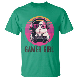 Funny Guinea Pig Video Game Rodent Lover T Shirt Gamers Girl Sunset Retro Gift TS12 Irish Green Print Your Wear