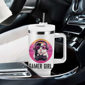 Funny Guinea Pig Video Game Rodent Lover Tumbler With Handle Gamers Girl Sunset Retro Gift TS12 Print Your Wear