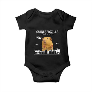 Funny Giant Guinea Pig Monster Roaring Tokyo Japan Baby Onesie Guineapigzilla TS12 Black Print Your Wear