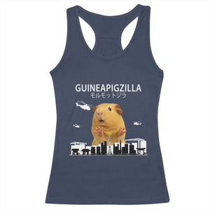 Funny Giant Guinea Pig Monster Roaring Tokyo Japan Racerback Tank Top Guineapigzilla TS12 Navy Print Your Wear