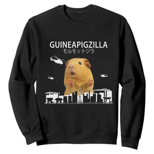 Funny Giant Guinea Pig Monster Roaring Tokyo Japan Sweatshirt Guineapigzilla TS12 Black Print Your Wear