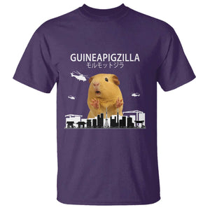 Funny Giant Guinea Pig Monster Roaring Tokyo Japan T Shirt Guineapigzilla TS12 Purple Print Your Wear