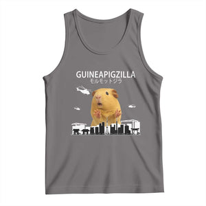 Funny Giant Guinea Pig Monster Roaring Tokyo Japan Tank Top Guineapigzilla TS12 Deep Heather Print Your Wear