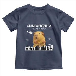 Funny Giant Guinea Pig Monster Roaring Tokyo Japan Toddler T Shirt Guineapigzilla TS12 Navy Print Your Wear