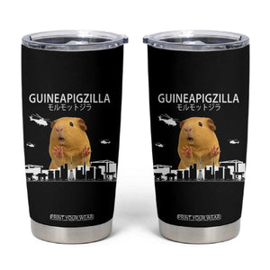 Funny Giant Guinea Pig Monster Roaring Tokyo Japan Tumbler Cup Guineapigzilla TS12 Black Print Your Wear