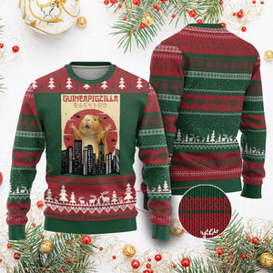 Guineapigzilla Giant Ugly Christmas Sweater Funny Guinea Pig Monster Tokyo Japan Gift TS12 Red Green Print Your Wear