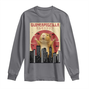 Guineapigzilla Giant Long Sleeve Shirt Funny Guinea Pig Monster Tokyo Japan Gift TS12 Charcoal Print Your Wear