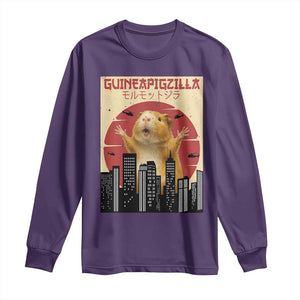 Guineapigzilla Giant Long Sleeve Shirt Funny Guinea Pig Monster Tokyo Japan Gift TS12 Purple Print Your Wear