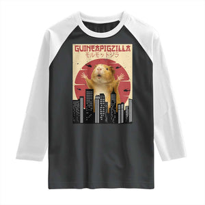 Guineapigzilla Giant Raglan Shirt Funny Guinea Pig Monster Tokyo Japan Gift TS12 Black White Print Your Wear