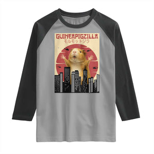 Guineapigzilla Giant Raglan Shirt Funny Guinea Pig Monster Tokyo Japan Gift TS12 Sport Gray Black Print Your Wear