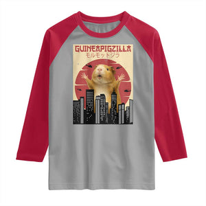 Guineapigzilla Giant Raglan Shirt Funny Guinea Pig Monster Tokyo Japan Gift TS12 Sport Gray Red Print Your Wear