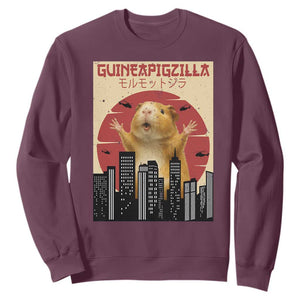 Guineapigzilla Giant Sweatshirt Funny Guinea Pig Monster Tokyo Japan Gift TS12 Maroon Print Your Wear