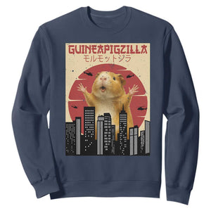 Guineapigzilla Giant Sweatshirt Funny Guinea Pig Monster Tokyo Japan Gift TS12 Navy Print Your Wear