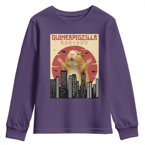 Guineapigzilla Giant Youth Sweatshirt Funny Guinea Pig Monster Tokyo Japan Gift TS12 Purple Print Your Wear