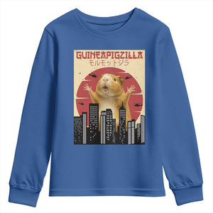 Guineapigzilla Giant Youth Sweatshirt Funny Guinea Pig Monster Tokyo Japan Gift TS12 Royal Blue Print Your Wear