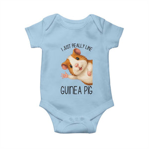 I Just Really Like Guinea Pigs Baby Onesie Funny Cavy Lover TS12 Light Blue Print Your Wear