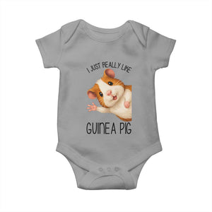 I Just Really Like Guinea Pigs Baby Onesie Funny Cavy Lover TS12 Sport Gray Print Your Wear