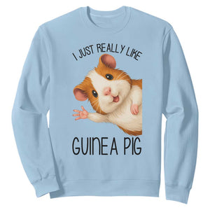 I Just Really Like Guinea Pigs Sweatshirt Funny Cavy Lover TS12 Light Blue Print Your Wear