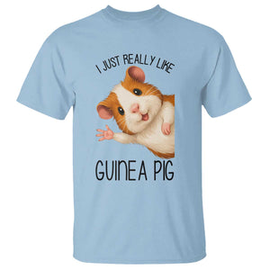 I Just Really Like Guinea Pigs T Shirt Funny Cavy Lover TS12 Light Blue Print Your Wear