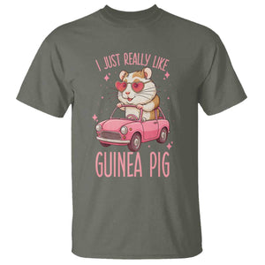 I Just Really Like Guinea Pigs T Shirt Pet Lover Gift For Girl TS12 Military Green Print Your Wear