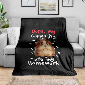 Oops My Guinea Pig Ate My Homework Throw Blanket Funny Cavy Lover Gift TS12 Print Your Wear