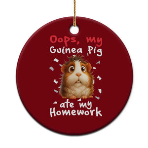 Oops My Guinea Pig Ate My Homework Ceramic Ornament Funny Cavy Lover Gift TS12 1pc Red Print Your Wear