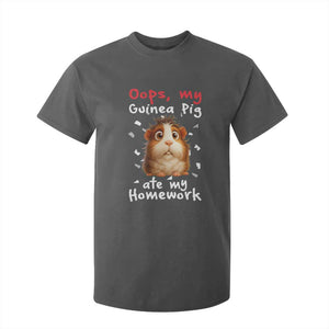 Oops My Guinea Pig Ate My Homework T Shirt For Kid Funny Cavy Lover Gift TS12 Dark Heather Print Your Wear