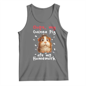 Oops My Guinea Pig Ate My Homework Tank Top Funny Cavy Lover Gift TS12 Black Heather Print Your Wear