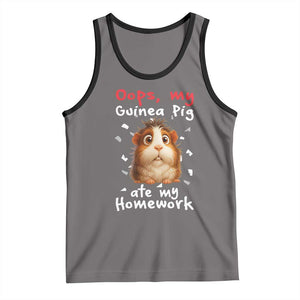 Oops My Guinea Pig Ate My Homework Tank Top Funny Cavy Lover Gift TS12 Deep Heather Black Print Your Wear