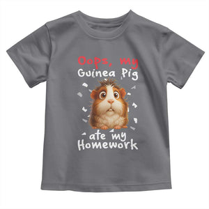 Oops My Guinea Pig Ate My Homework Toddler T Shirt Funny Cavy Lover Gift TS12 Charcoal Print Your Wear