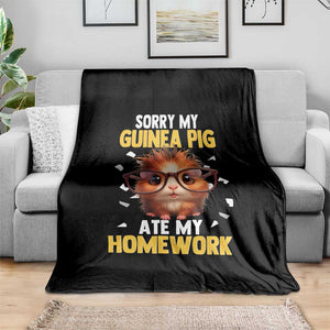 Funny My Guinea Pig Ate My Homework Throw Blanket Gift For Rodent Lovers TS12 Print Your Wear