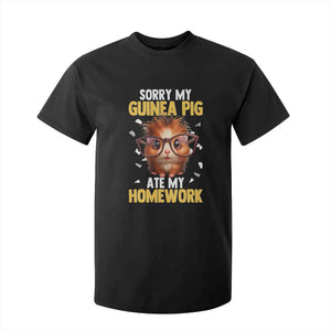 Funny My Guinea Pig Ate My Homework T Shirt For Kid Gift For Rodent Lovers TS12 Black Print Your Wear