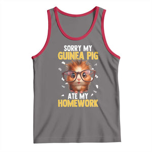 Funny My Guinea Pig Ate My Homework Tank Top Gift For Rodent Lovers TS12 Deep Heather Red Print Your Wear