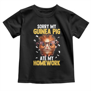 Funny My Guinea Pig Ate My Homework Toddler T Shirt Gift For Rodent Lovers TS12 Black Print Your Wear